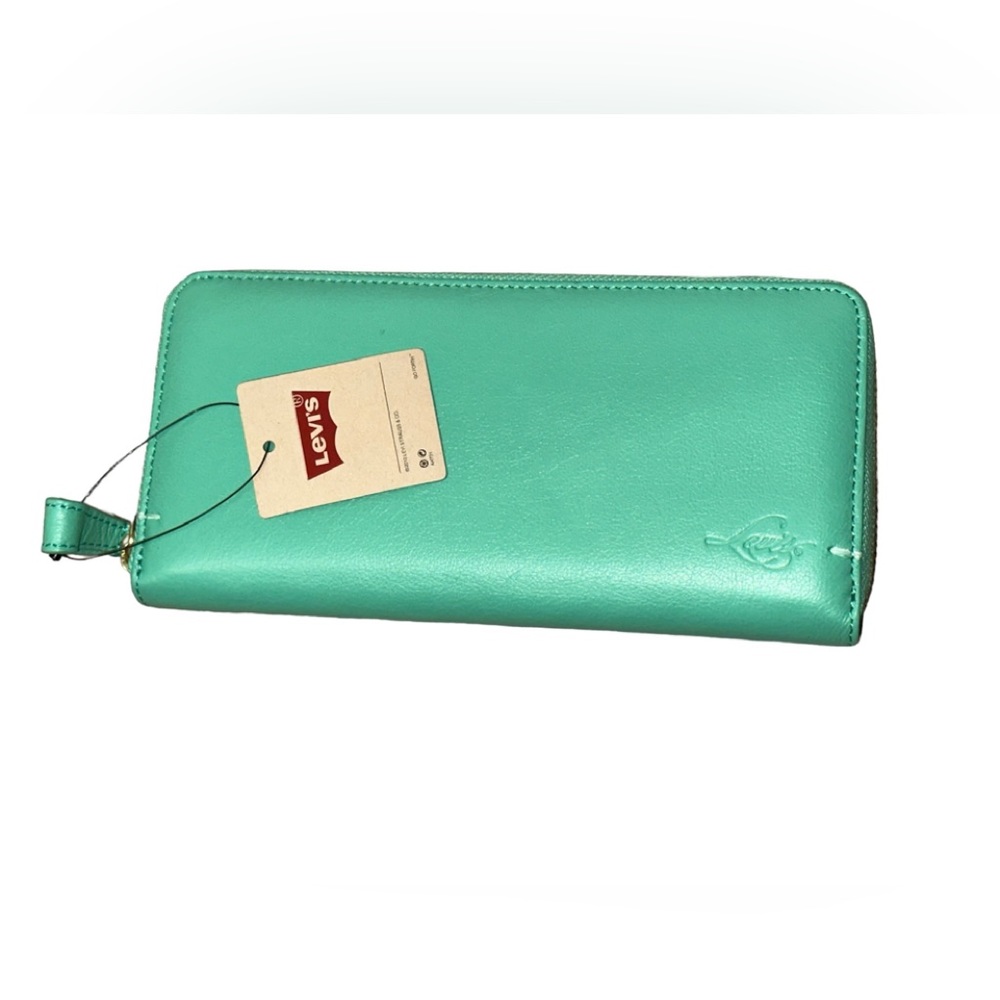 Levi’s Women’s Green Faux Leather Zip-Around Clutch Wallet - NWT